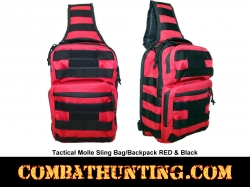 RED Sling Backpack First Aid EMS Emergency Medical Molle Bag