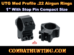 UTG 1" 2PCs Medium Profile .22 Airgun Scope Rings With Stop Pin