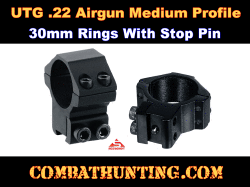 UTG .22 Airgun Scope Rings 30mm, Dovetail Rings Medium Profile With Stop Pin