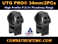 UTG PRO 34mm/2PCs High Profile P.O.I Picatinny Rings