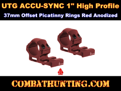 UTG ACCU-SYNC 1" High Profile 37mm Offset Picatinny Rings Red