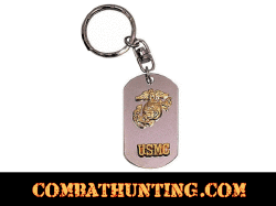 USMC MARINE Crest Dog Tag Key Chain