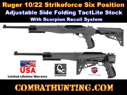 Ruger 10/22 Strikeforce Stock Six Position Adjustable Side Folding Stock Destroyer Gray