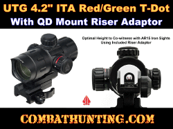 UTG 4.2" ITA Red/Green T-Dot With QD Mount Riser Adaptor