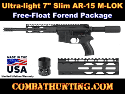 AR-15 7 inch Free Float Handguard With Barrel Nut M-LOK