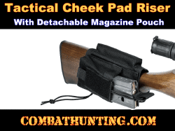Rifle Tactical Cheek Pad Stock Riser With Magazine Pouch Black