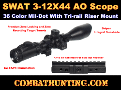 AR15 Flatop 3-12X44 Full Size AO Mil-dot Sniper Scope
