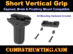 Short Vertical Grip Keymod, M-lok, & Picatinny Mount Black