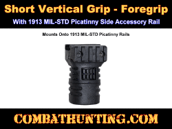 Short Vertical Grip-Foregrip With Storage Picatinny Black