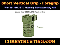 Short Vertical Grip-Foregrip OD Green With Storage Picatinny