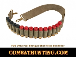 Shotgun Shell Bandolier Sling FDE 15 Round