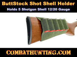 Shotgun Stock Shell Holder 12/20 Gauge Green