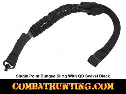 Single Point Bungee Sling With QD Sling Swivel Black