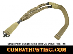 Single Point Bungee Sling with QD Swivel FDE Tan