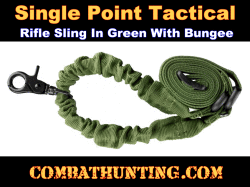Single Point Tactical Rifle Sling Green With Bungee