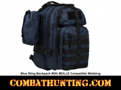 Sling Backpack With MOLLE Compatible Webbing Blue
