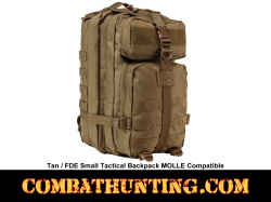 Small Tactical Backpack Tan/FDE MOLLE Compatible
