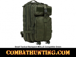 Small Tactical Backpack MOLLE Compatible Green