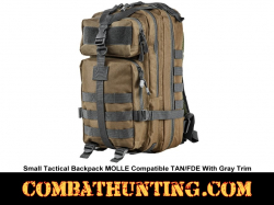 Small Tactical Backpack MOLLE Compatible Tan & Gray