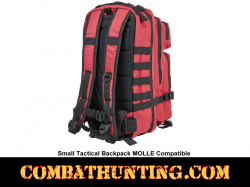 Small Tactical Backpack MOLLE Red With Black Trim