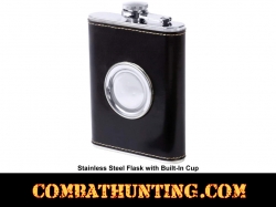 Stainless Steel Flask with Built-In Cup 6.8oz