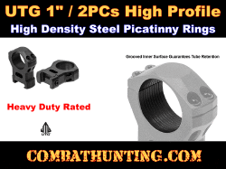 UTG Steel 1 inch Scope Rings Picatinny High Profile 2PCs