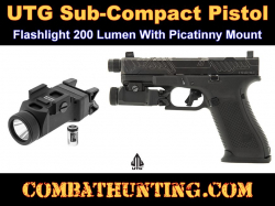 UTG Sub Compact Pistol Flashlight 200 Lumen Picatinny Mount