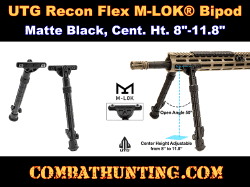 UTG Recon Flex M-LOK Bipod, Matte Black, Cent. Ht. 8"-11.8"