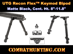 UTG Recon Flex Keymod Bipod, Matte Black, Cent Ht 8"-11.8"