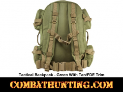 Tactical Backpack Green With FDE/Tan Trim MOLLE