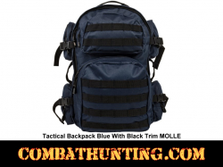 Tactical Backpack Blue With Black Trim MOLLE