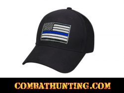 Thin Blue Line American Flag Hat-Ball Cap Embroidered