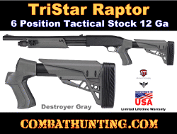TriStar Raptor Collapsible Tactical Stock Destroyer Gray