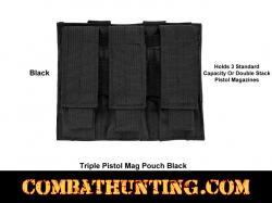 Triple Pistol Mag Pouch Molle Black