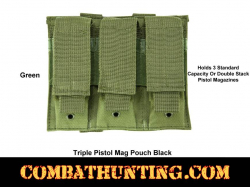 Green Triple Pistol Mag Pouch Molle