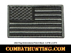 USA Flag Embroidered Patch Black Velcro