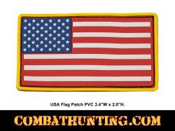 USA Flag Patch PVC Red White & Blue Velcro