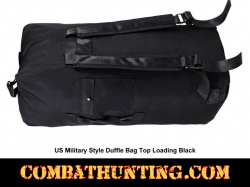 US Military Style Duffle Bag Top Loading Black