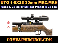 UTG 1-8X28 30mm MRC MRH Scope 36-color Mil-dot Preset 35Yds