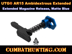 UTG AR15 Ambidextrous Extended Magazine Release, Matte Blue