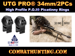 UTG PRO 34mm/2PCs High Profile P.O.I Picatinny Rings