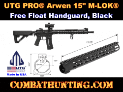 UTG PRO® Arwen 15" M-LOK® AR-15 Free Float Handguard Black
