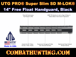 UTG PRO® Super Slim SD 14" M-LOK® AR-15 Free Float handguard Black