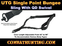 UTG® Single Point Bungee Sling with QD Sling Swivel, Black