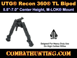 UTG Recon 360 TL Bipod 5.5"-7.0" Center Height M-LOK Mount