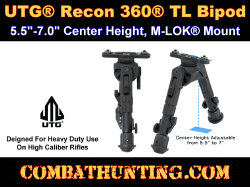 UTG Recon 360 TL Bipod 5.5"-7.0" Center Height M-LOK Mount