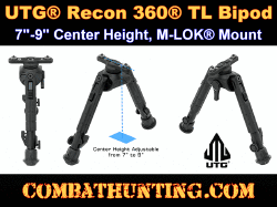 UTG Recon 360 TL Bipod 7"-9" Center Height M-LOK Mount