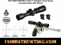 UTG TRUE HUNTER 2-7X32 1" Handgun Scope Long Eye Relief PDC Reticle