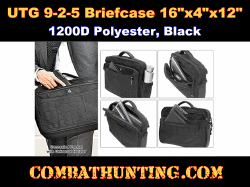 UTG 9-2-5 Briefcase, 16"x4"x12", 1200D Polyester, Black