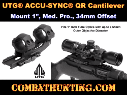 UTG ACCU-SYNC QR Cantilever Scope Mount 1" Med Profile 34mm Offset
